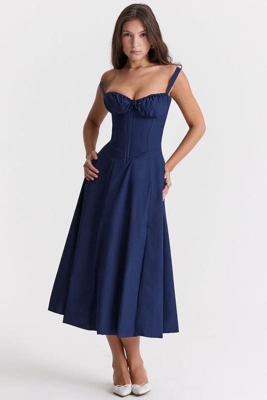 Spring Breeze Dress Navy Blue