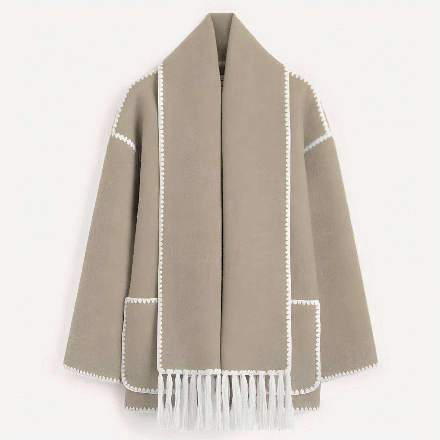 Mire Beige Scarf Jacket