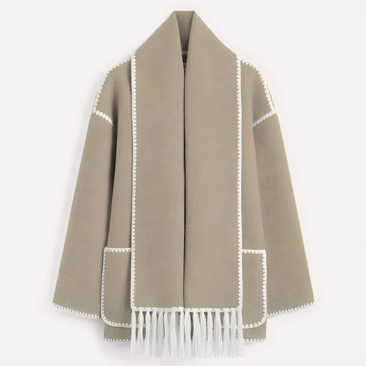 Mire Beige Scarf Jacket