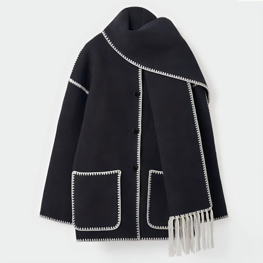 Mire Black Scarf Jacket